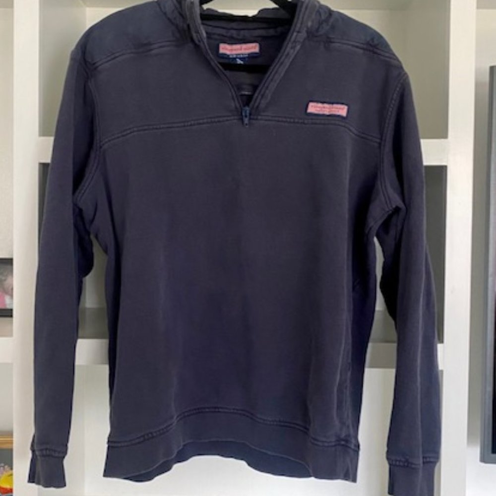 Vineyard Vines Men's Pullover Quarter Zip in Navy Blue, L